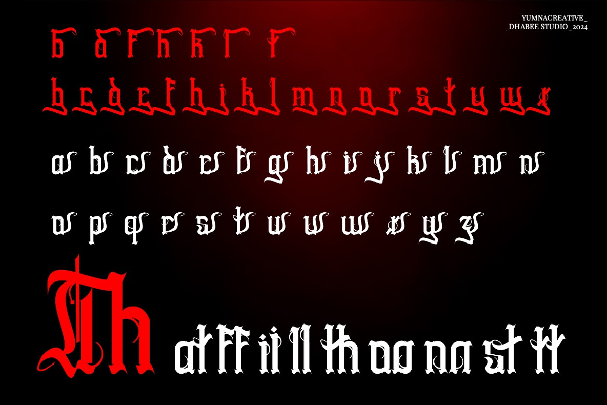 Swords Clover - Modern Blackletter, a Blackletter Font by Dhabee (Photo 4 of 15)