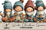 Winter Christmas Gnome Clipart, an Illustration by DreamArtGraphic (Thumbnail 1 of 5)