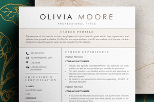 OLIVIA - RESUME TEMPLATE BONUSES