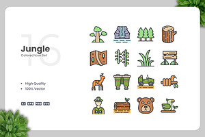 Jungle Colored Icons, an Icon by Upnowgraphic