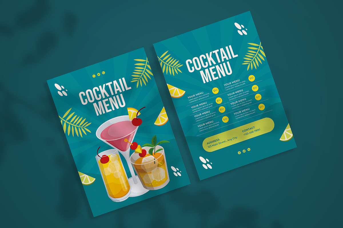 Fresh Cocktail - Food Menu, a Print Template by StreaksideStd