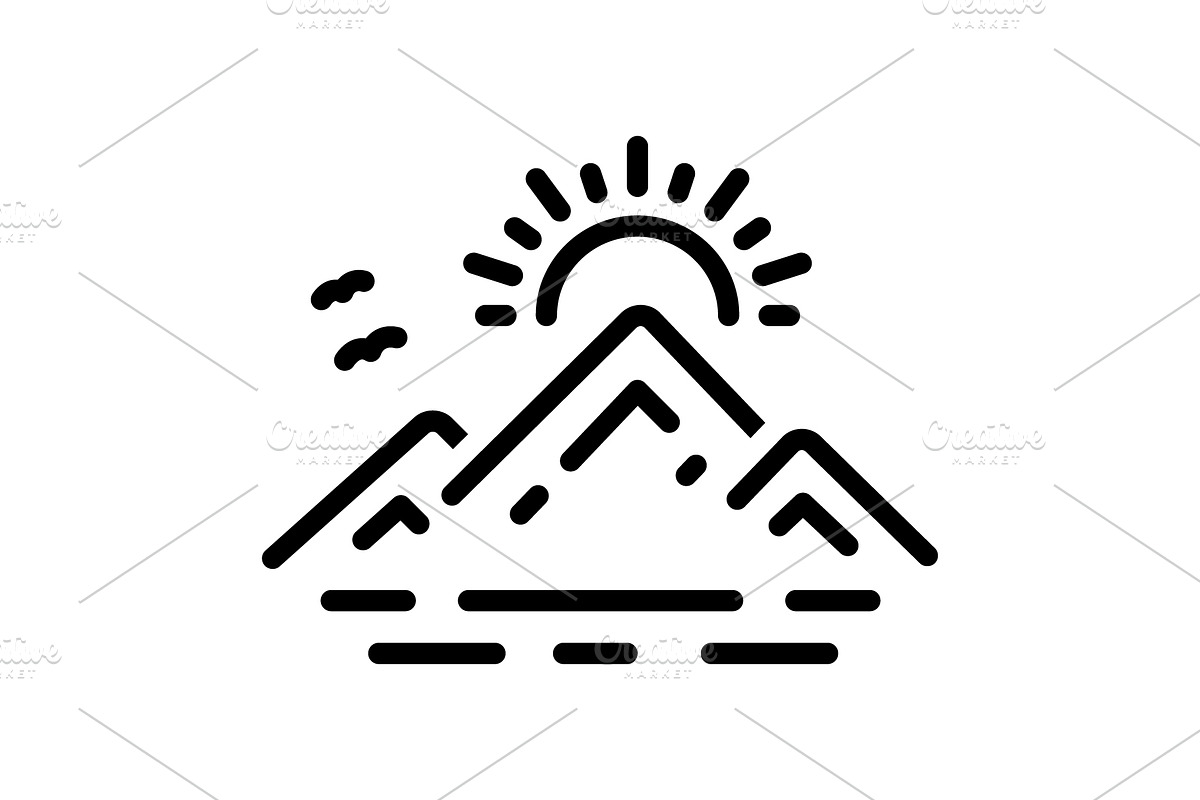 Mountain mount black icon, an Outline Icon by Creative priyanka