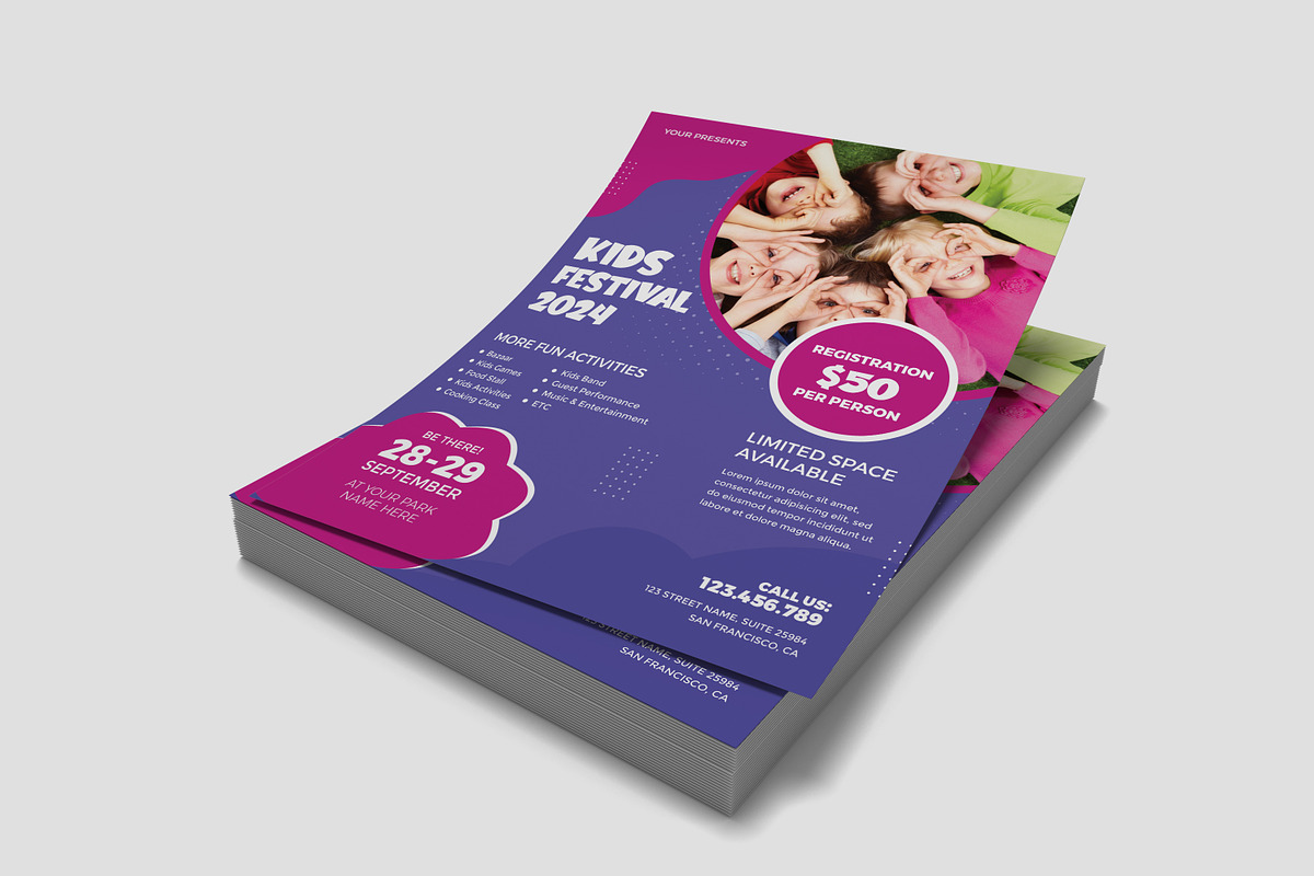 Kids Summer Camp Festival Flyer, a Flyer Template by Designscozy (Photo 2 of 5)