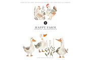 watercolor farm animal clipart set, an Animal Illustration by Pink Studio Art (Thumbnail 4 of 13)