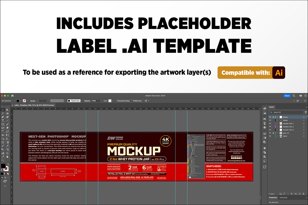 2lb Whey Protein Jar Mockup C2-Pro, a Packaging Mockup by Design Warlord (Photo 7 of 16)
