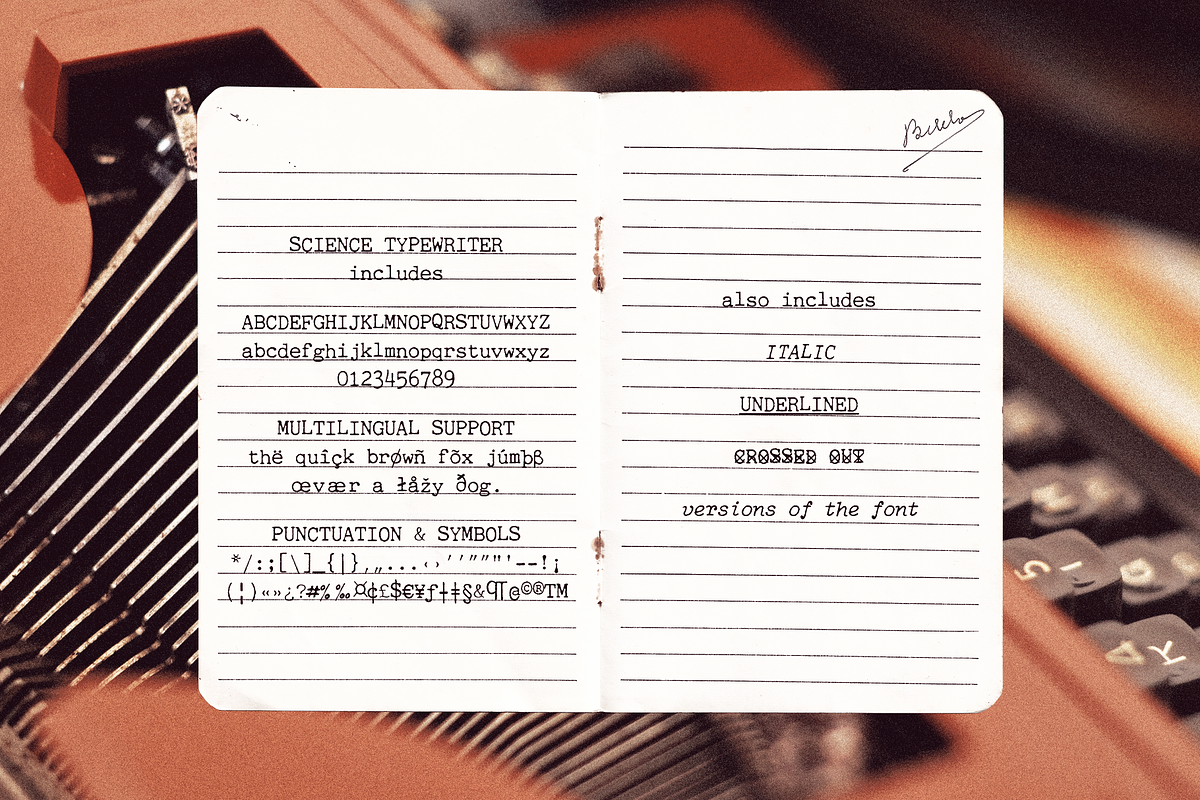 Science Typewriter Font, a Serif Font by Ana's Fonts (Photo 3 of 7)