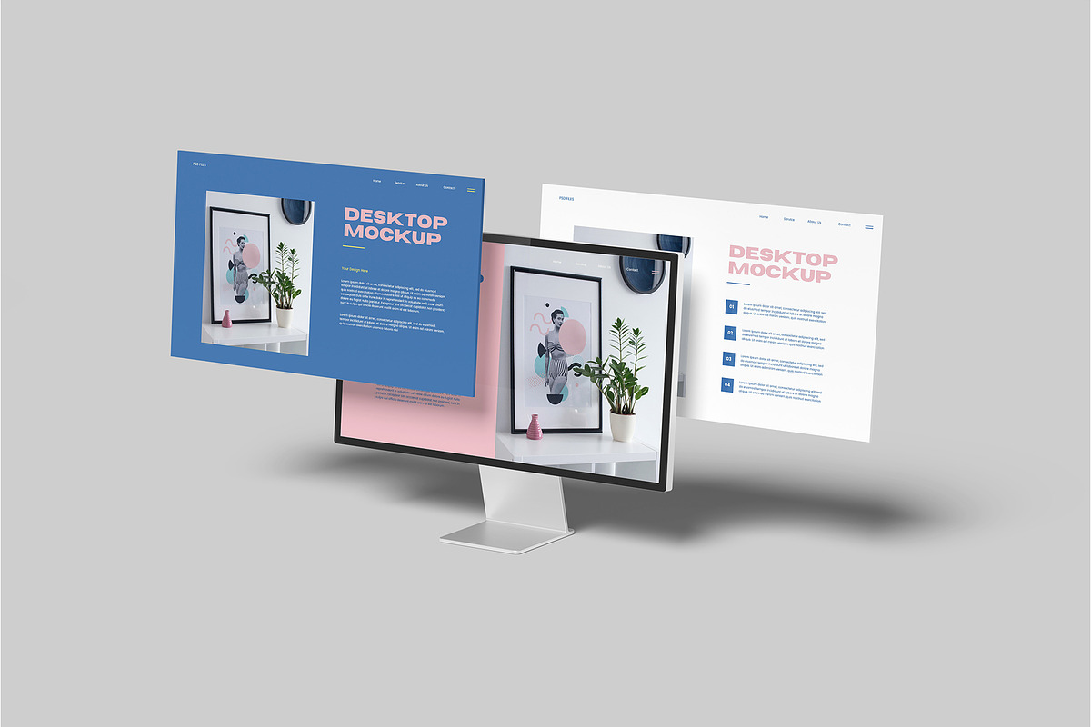 Desktop Screen Website Mockup, a Device Mockup by Graphiculon (Photo 7 of 11)