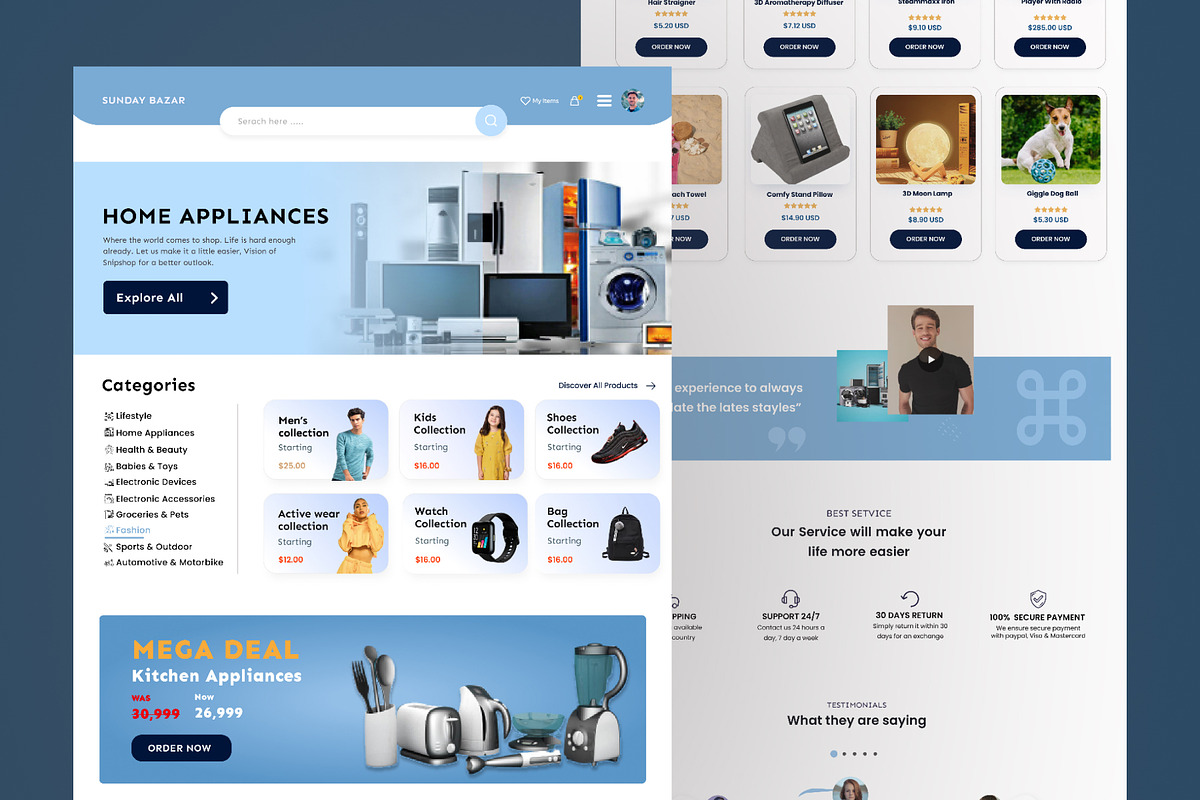 E-Commerce Store web Home Page Desig, a Landing Page Template by muneezahussain (Photo 3 of 3)