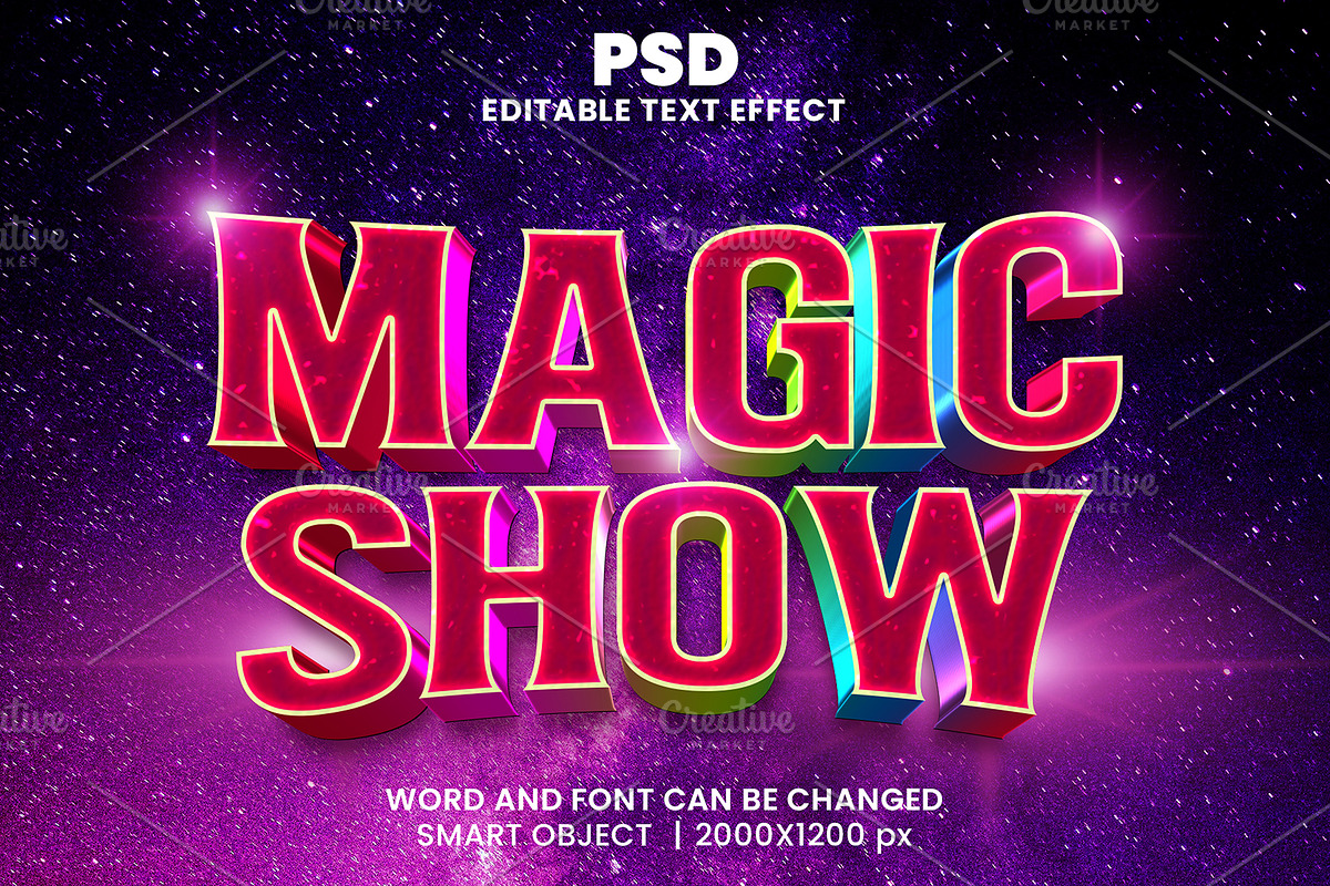 Magic show Chrome 3d Text Effect, a Layer Style Add-On by bdrobin