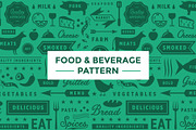 Food & Beverage Pattern, a Food Illustration by Steve Wolf Designs (Thumbnail 1 of 3)