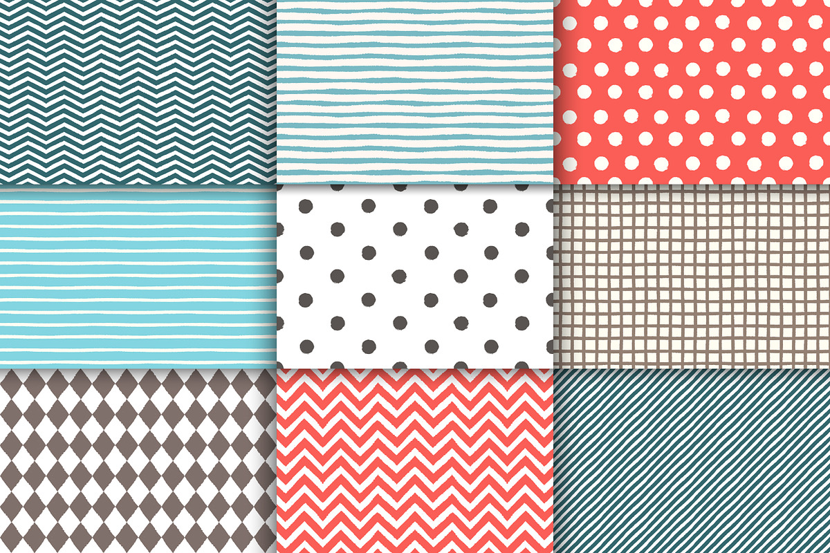 Geometric seamless patterns set, a Pattern Graphic by IreneArt ...