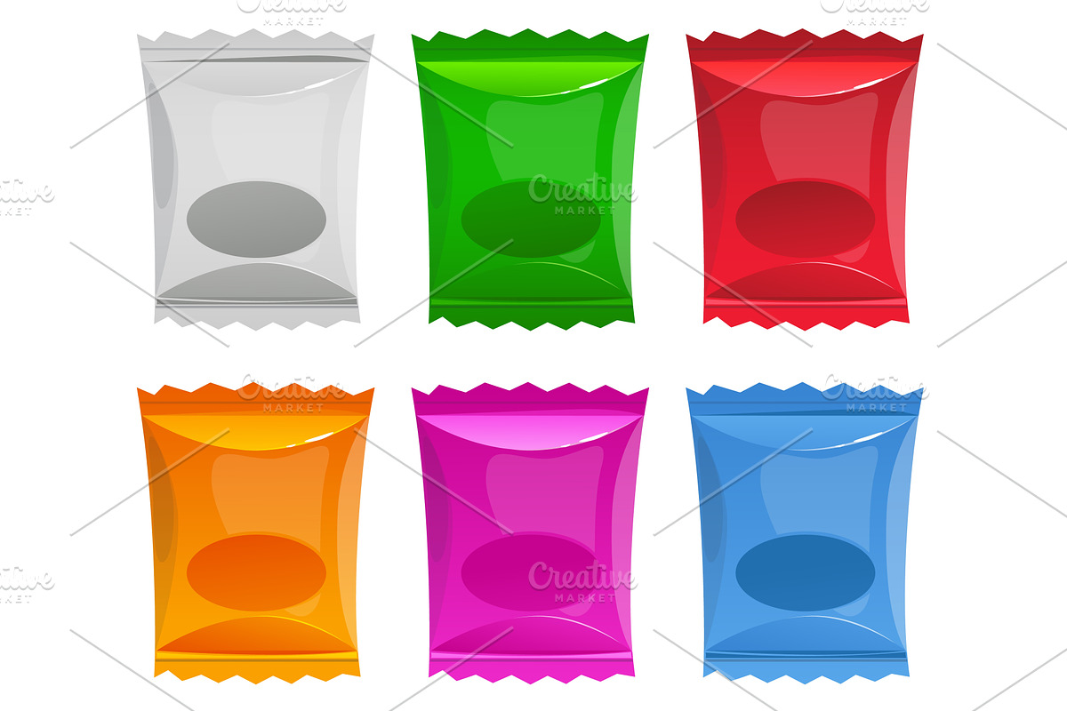Colorful plastic bag layouts for, a Food Illustration by Vectorbuum