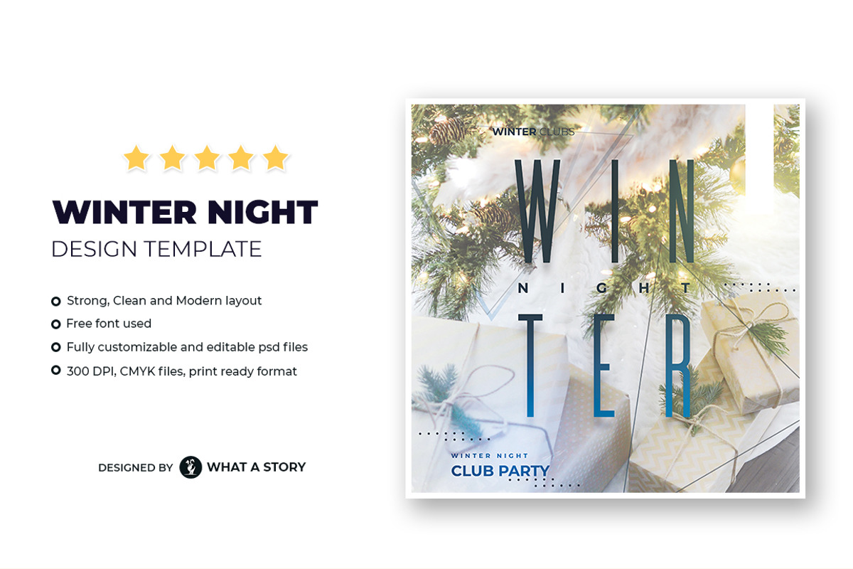 Winter Night Flyer Template, a Flyer Template by What a Story