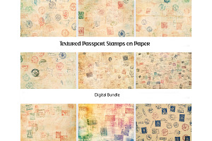 Passport Stamps on Digital Paper, a Texture Graphic by VetalStock
