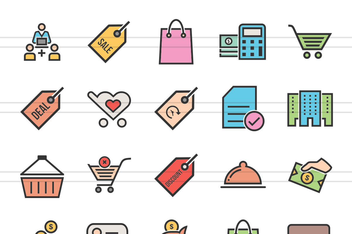 48 Ecommerce Line Filled Icons preview 2