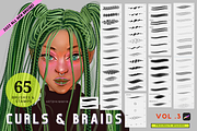 Procreate Curls & Braids Brushes 3, a Brush Add-On by Artbykimmyw (Thumbnail 1 of 5)