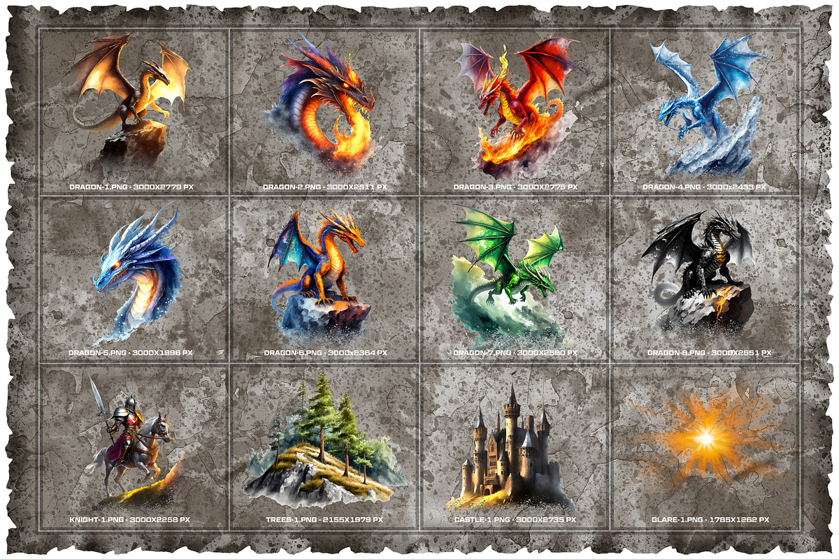 Stock Art - Dragon Pack - Volume 1, an Illustration by artbeerlife (Photo 2 of 2)