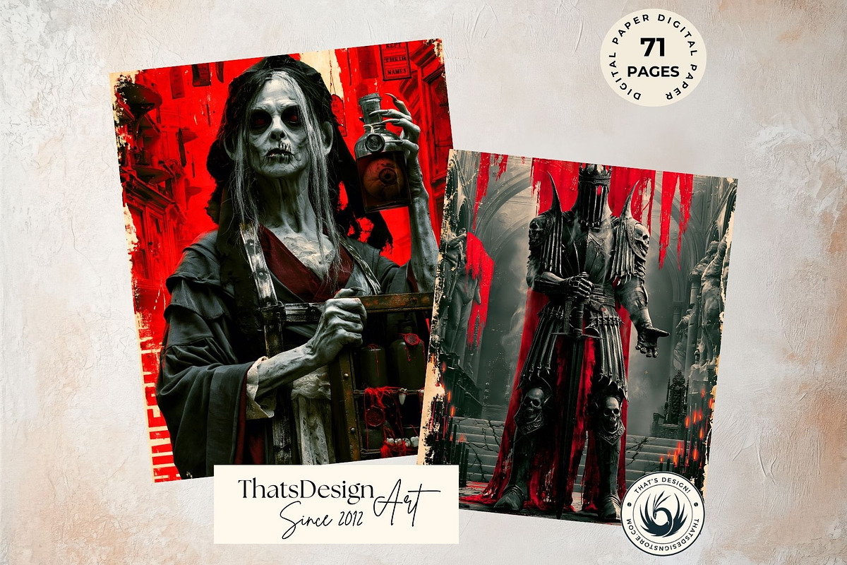 Halloween Horror Digital Paper, a Decorative Illustration by ThatsDesignArt (Photo 8 of 16)