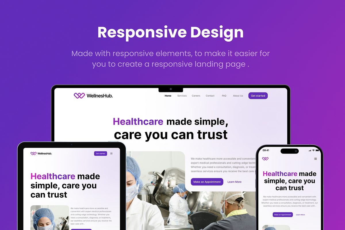 WellnesHub - Multipurpose Healthcare, a Landing Page Template by Agensip Design Agency (Photo 7 of 10)