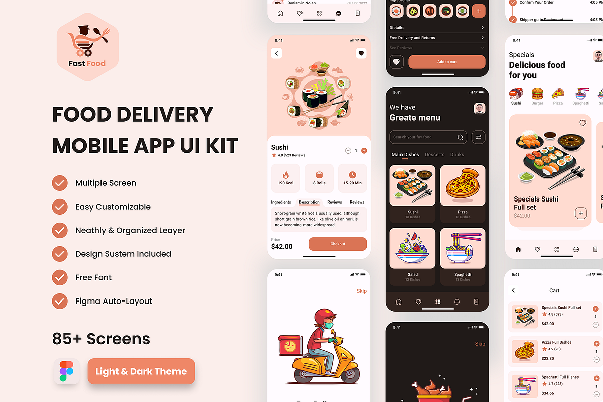 Food Delivery Mobile UI Kit, a Templates & Theme by Ace UI/UX (Photo 1 of 8)