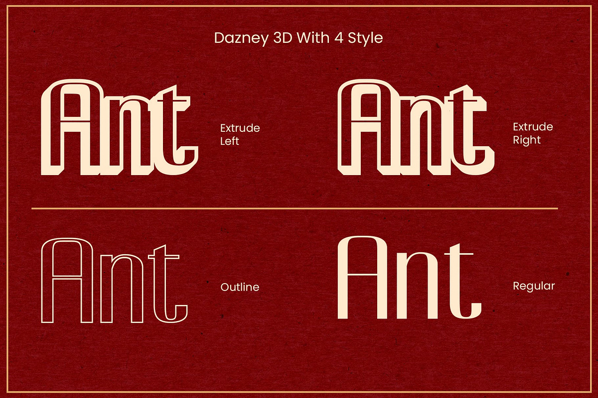 Dazney 3D, a Sans Serif Font by Craft Supply Co. (Photo 4 of 8)