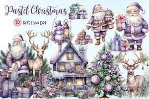 Pastel Christmas Watercolor Set