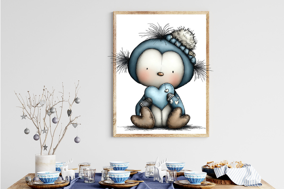 Valentine's Whimsical Penguin Clipar, an Illustration by designcity5 (Photo 5 of 5)