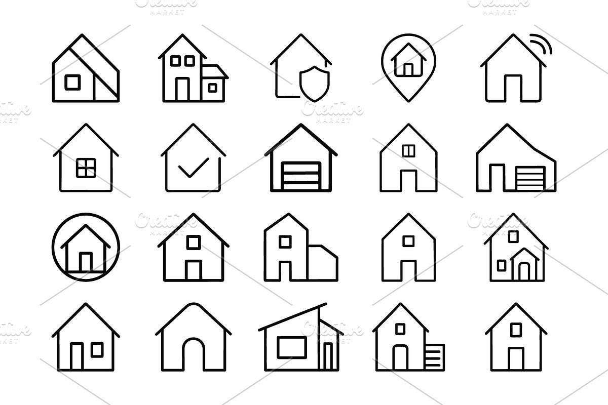 House Icons Collection, an Outline Icon by Vectorium Studio (Photo 1 of 2)