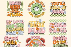 Retro Groovy Font Bundle-Cricut Font