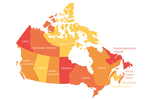 Map of Canada divided into 10, an Illustration by pytyczech