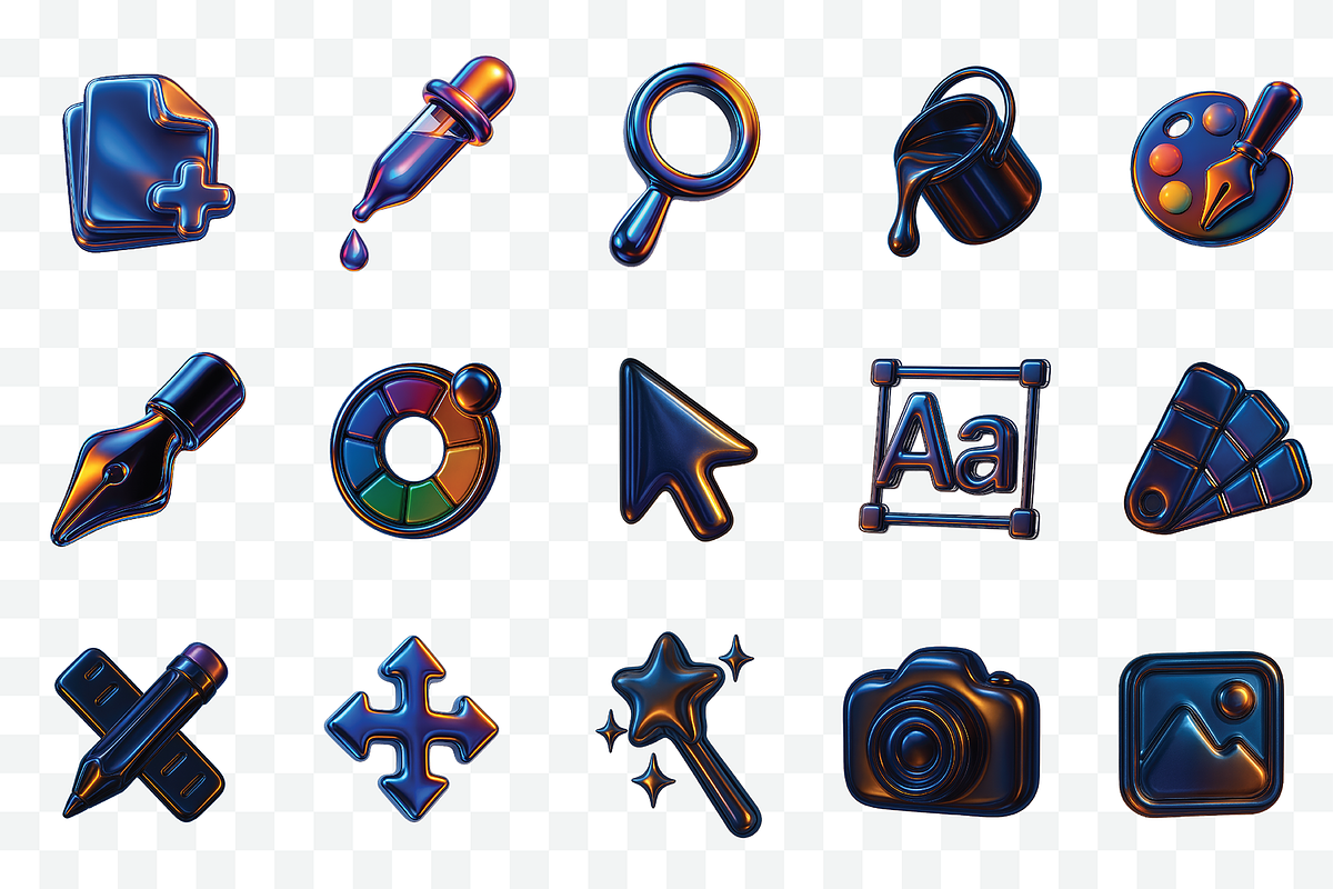 Chrome Liquid Metal Designer icons, a Duotone Icon by Iwanistic (Photo 2 of 7)
