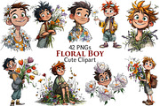 Floral Cute Boy Clipart, an Illustration by Pixels.Craft (Thumbnail 1 of 5)
