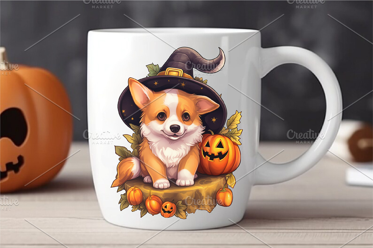 Cute Halloween dogs. TShirt Sticker., an Animal Illustration by KENO Mascots (Photo 4 of 8)