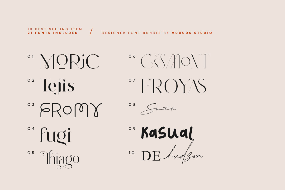 Designer Font Bundle • 80% Off, a Font by vuuuds (Photo 2 of 34)