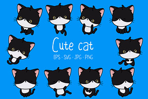 Cute Black Cat Illustrations