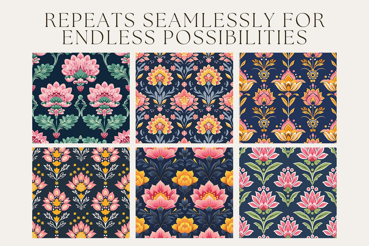 10 Pashmina Petals Seamless Patterns, a Pattern Graphic by Inknfolly (Photo 2 of 6)