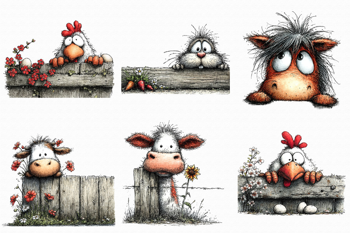 Peeking Farm Animals PNG Clipart, an Illustration by Libby Wishes (Photo 4 of 5)
