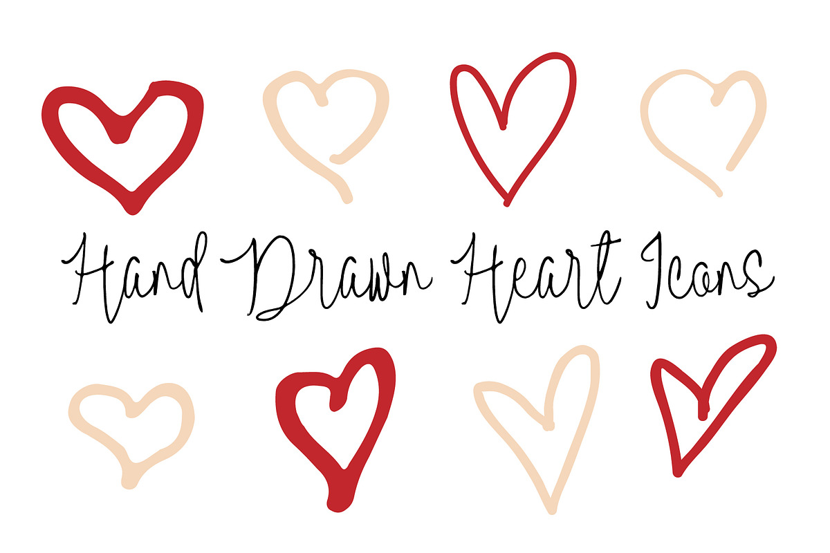 Hand Drawn Heart Icons, an Icon by KL Designs (Photo 1 of 2)