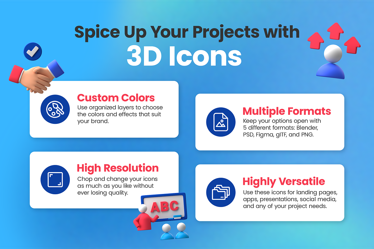 3D Staffing and Employment Icon Set, a Characters & Person 3D Model by Flat Icons (Photo 2 of 8)