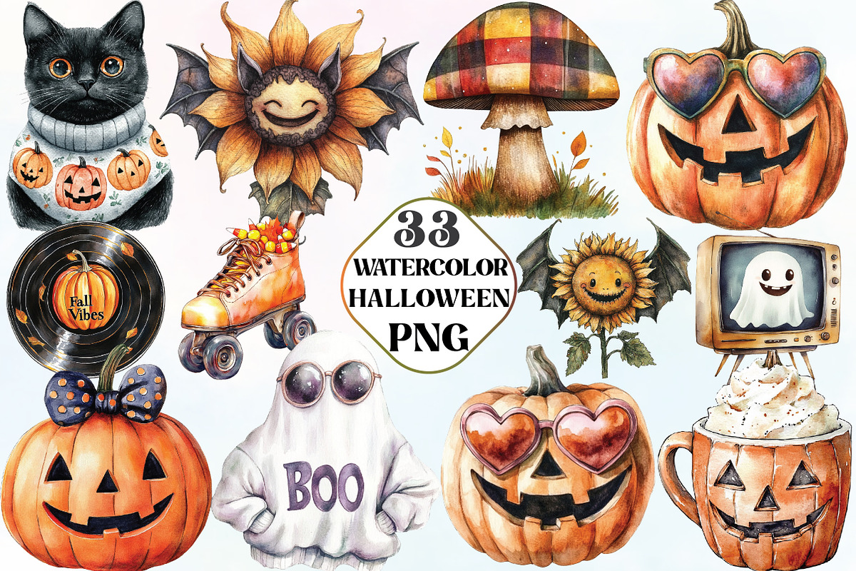 Retro Fall PNG Fall Halloween, an Illustration by CraftArtStudio (Photo 1 of 6)