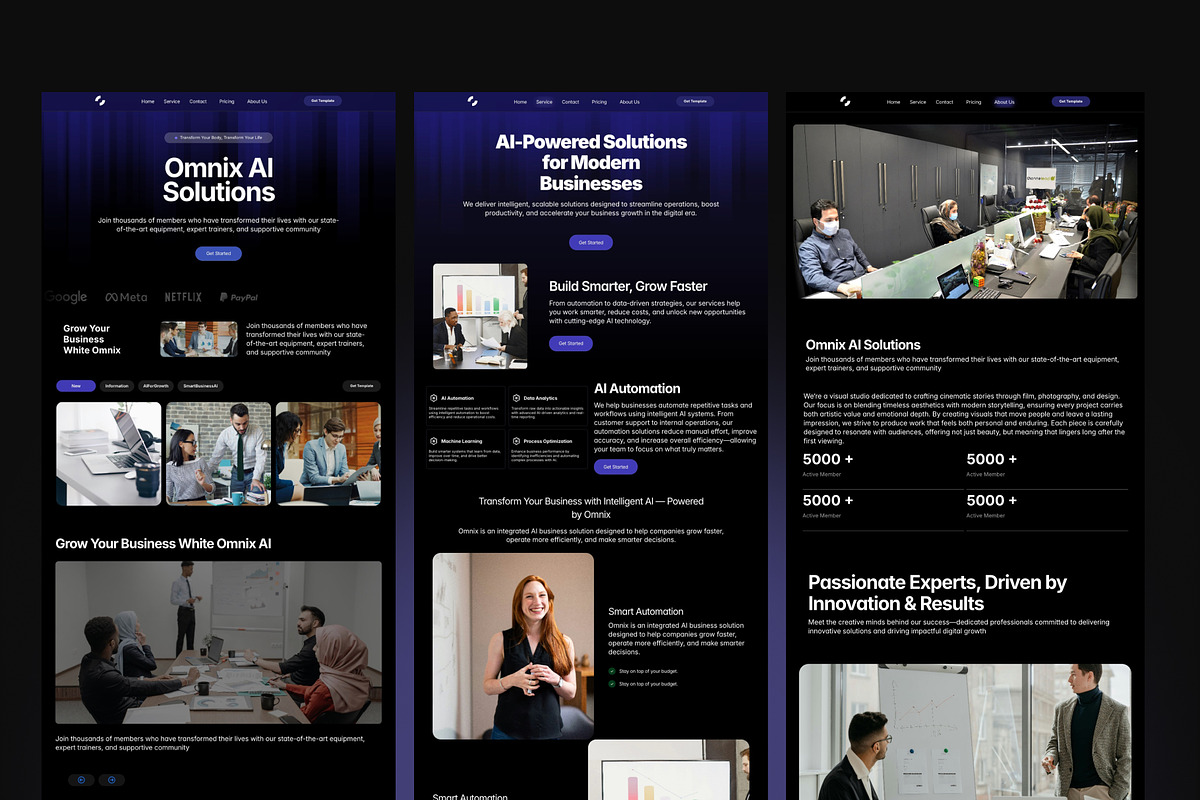 Ai Business Solutions figma template, a Landing Page Template by Pixel Blend (Photo 1 of 5)