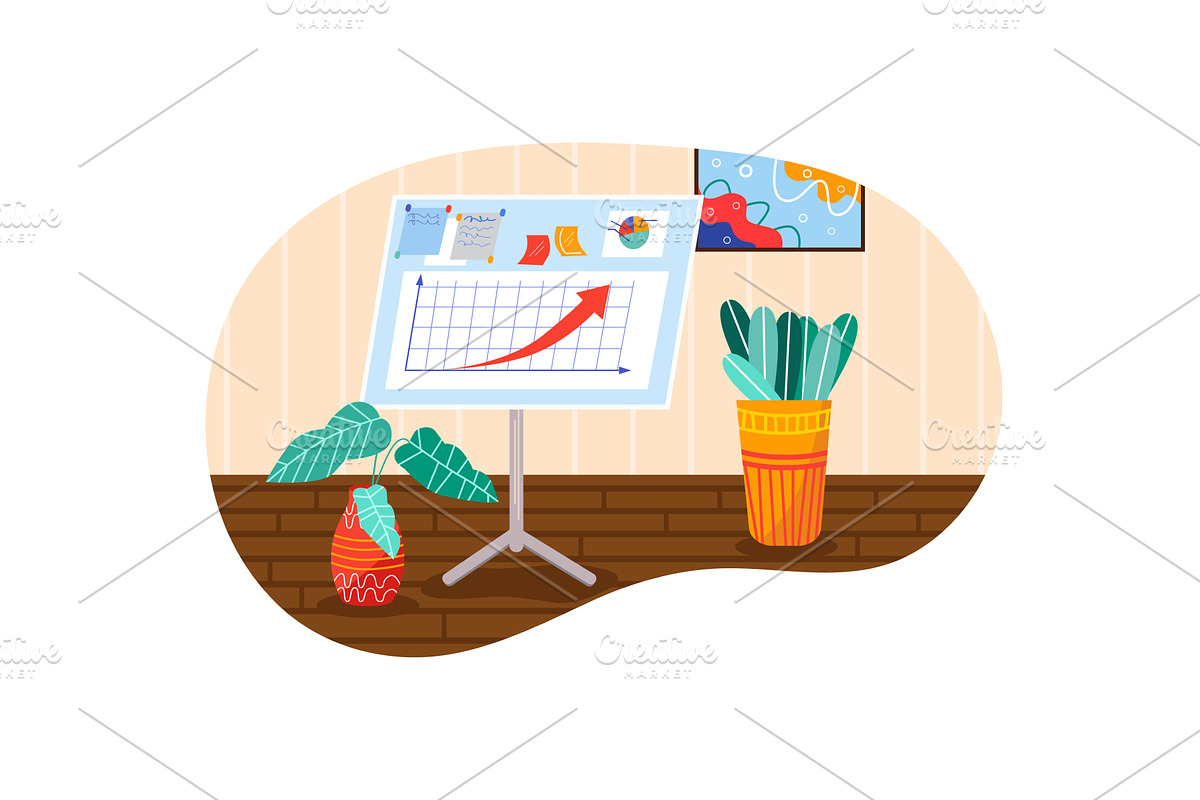 Arrow graph chart on board business, a Finance Illustration by vectorpointstudio