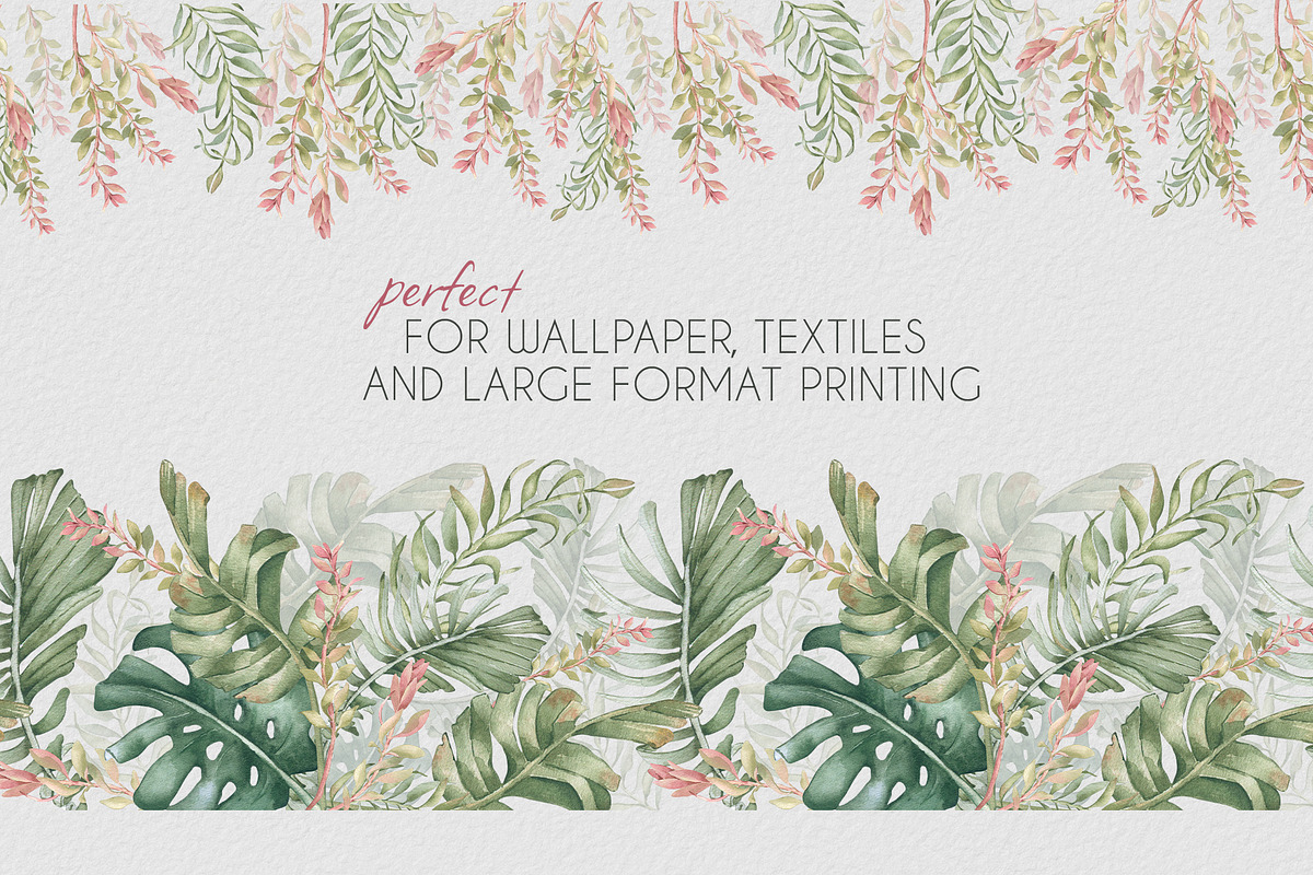 Tropical leaves watercolor patterns, a Pattern Graphic by Kate Lanbina (Photo 14 of 16)