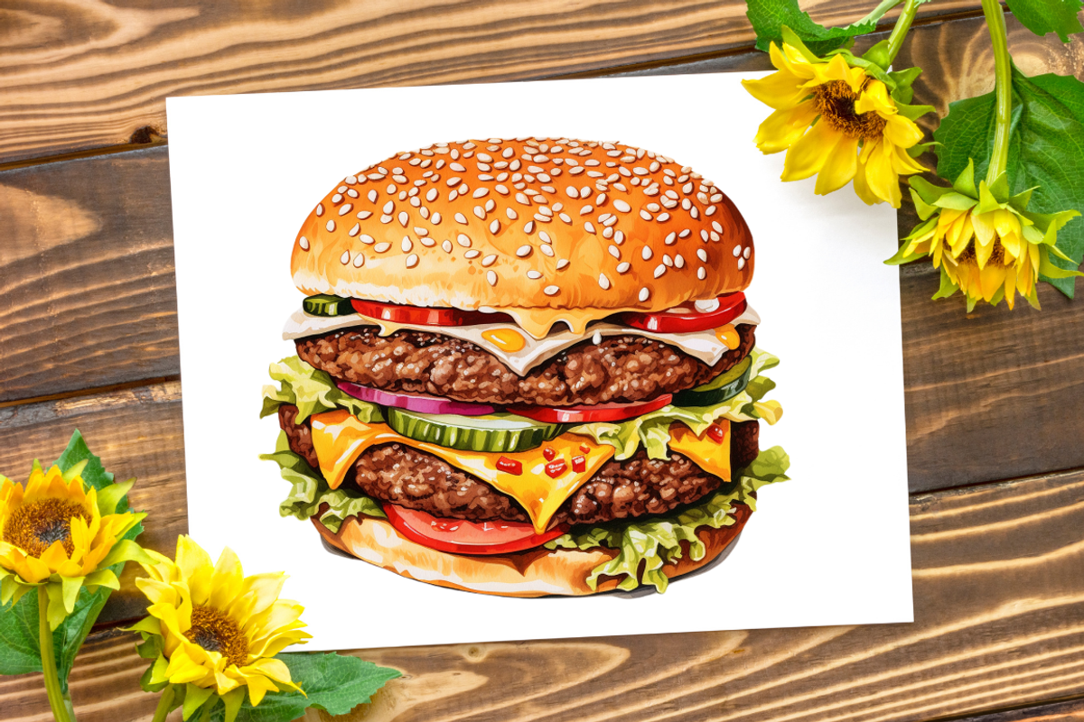 Big Hamburgers Sublimation Clipart, an Object Graphic by Regulrcrative (Photo 7 of 9)