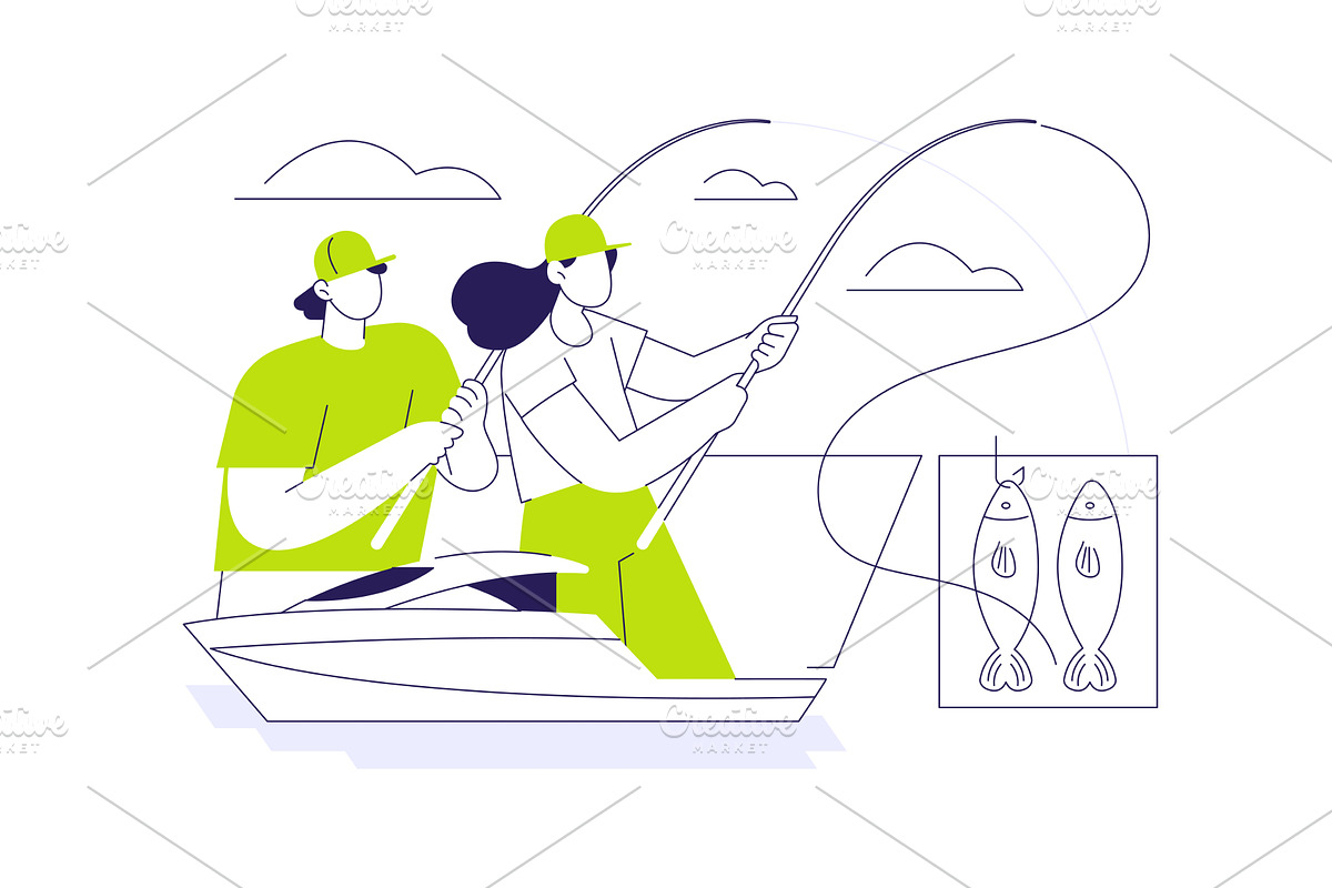 Fishing yacht abstract concept, a Transportation Illustration by Visual Generation