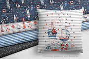 Nautical cute sea seamless patterns, a Pattern Graphic by UlitkaStudio (Thumbnail 9 of 17)