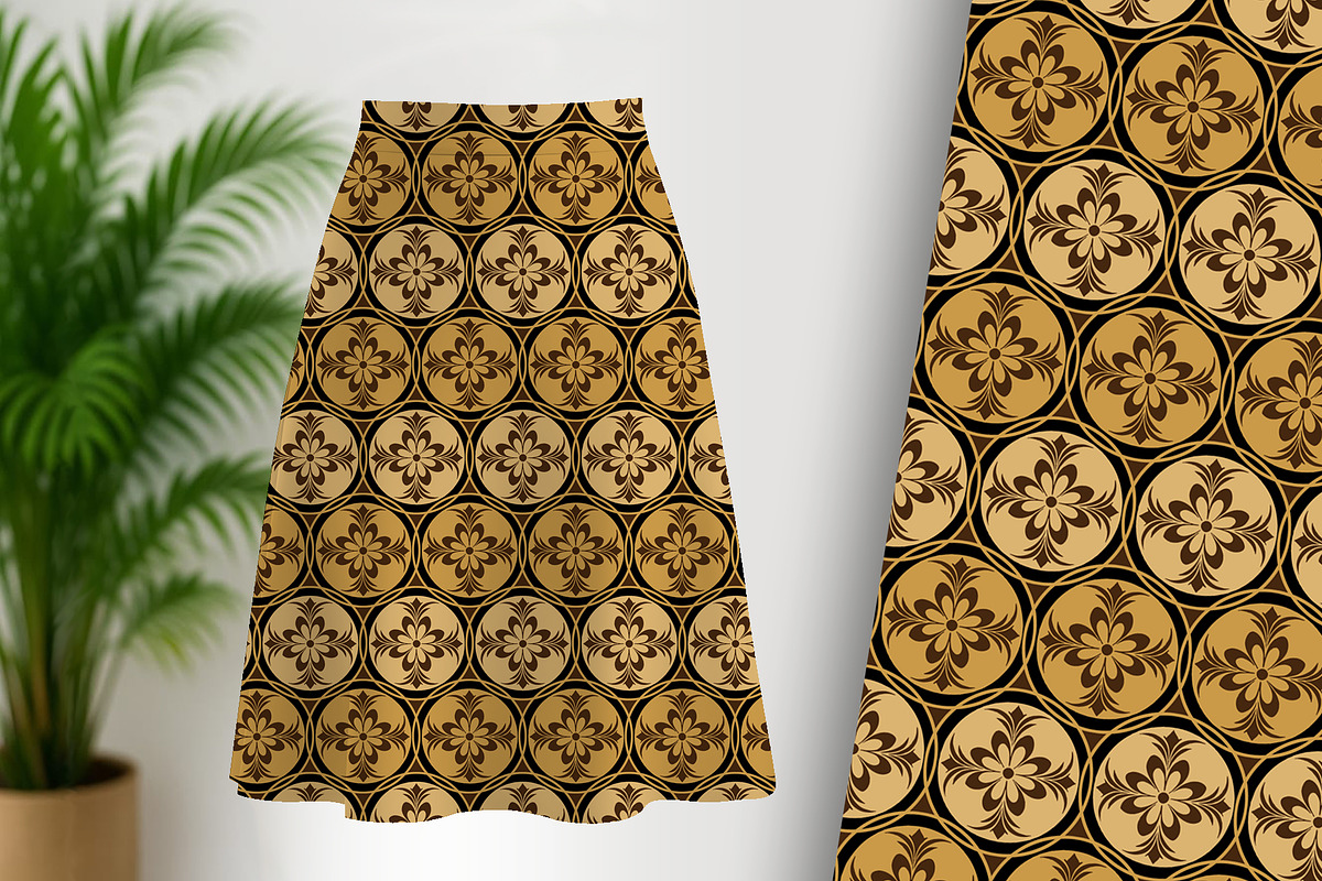 Golden Decor Floral Seamless Repeat, a Pattern Graphic by Sharon Schwalbe (Photo 5 of 5)