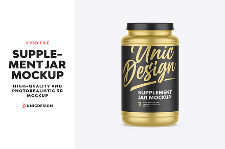 Supplement Jar Mockup, a Product Mockup by UnicDesign
