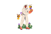 Apiarists gather honey. Beekeeping, a Person Illustration by PaperTrident (Thumbnail 2 of 9)
