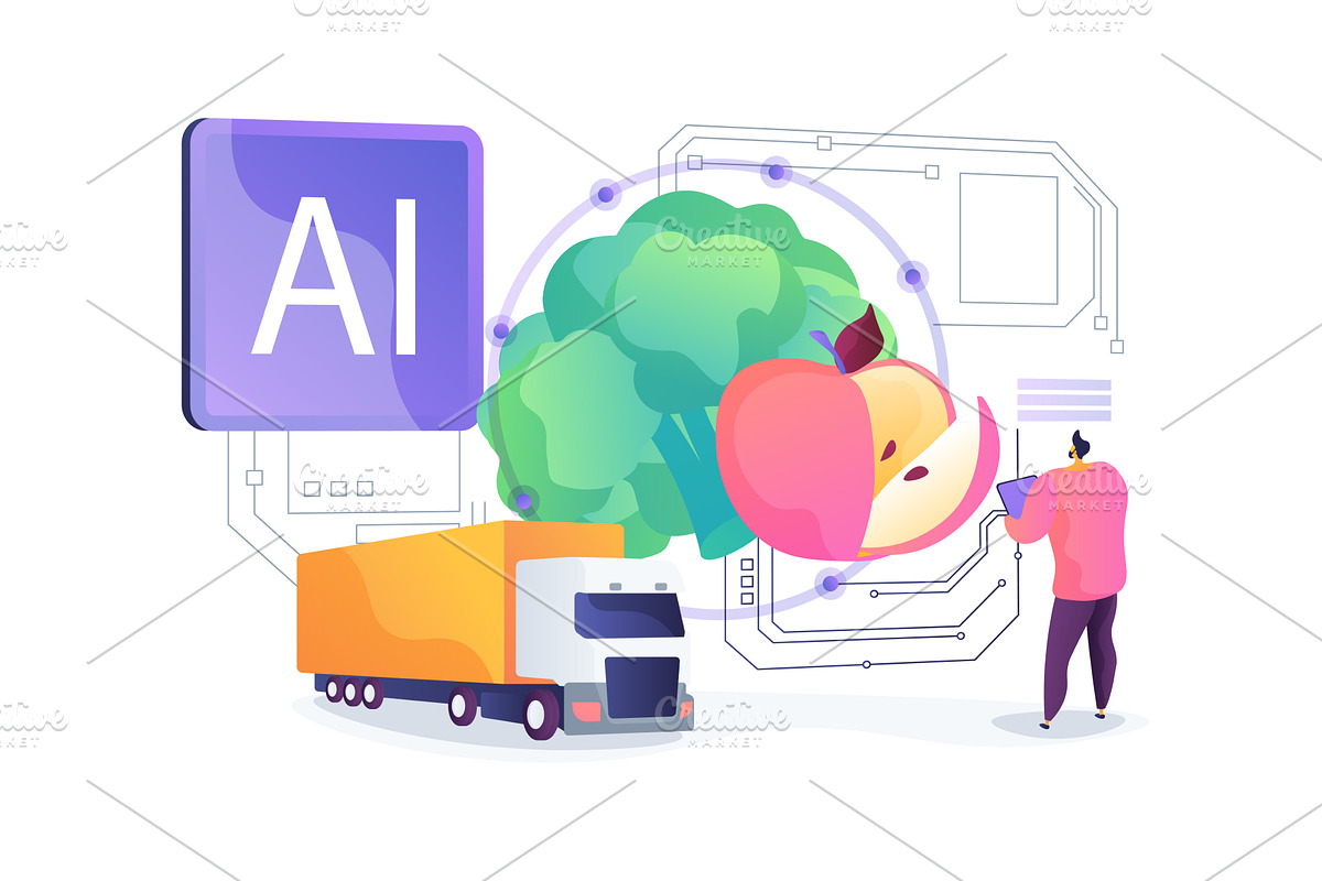 Blockchain for Food Traceability, a Technology Illustration by Visual Generation